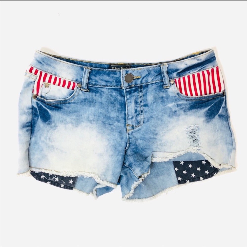American Flag Jean shorts